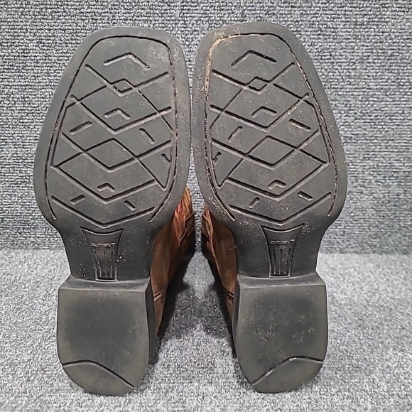 Ariat Quickdraw‎ Western Boots Kids Youth Size 3 Brown / Red Square Toe 10004853 - Picture 10 of 14